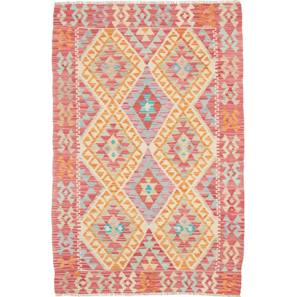 Tappeto Kilim Afghanistan marrone rosso 98x146