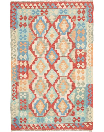 Tappeto Kilim Afghanistan beige bianco 109x168