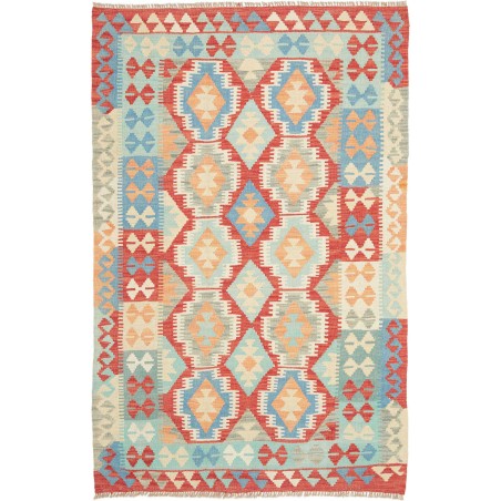 Tappeto Kilim Afghanistan beige bianco 109x168
