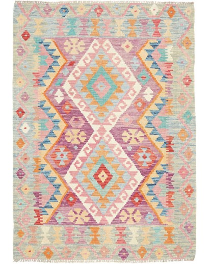 Tappeto Kilim Afghanistan beige arancione 97x134