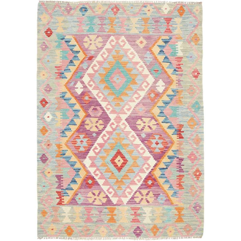 Tappeto Kilim Afghanistan beige arancione 97x134