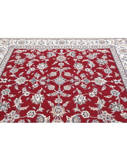 Tappeto Nain Kashmar Persia bianco grigio 197x204