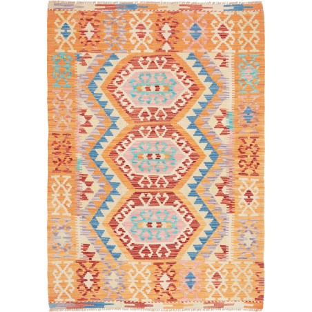 Tappeto Kilim Afghanistan marrone blu 101x139