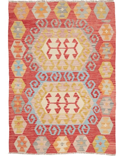 Tappeto Kilim Afghanistan marrone rosso 104x146