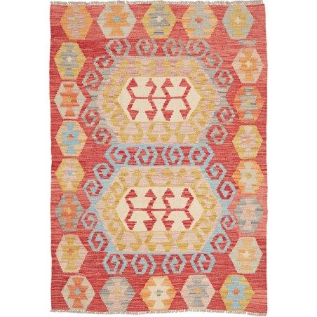 Tappeto Kilim Afghanistan marrone rosso 104x146