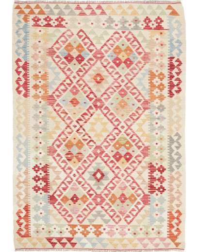 Tappeto Kilim Afghanistan giallo arancione 105x144