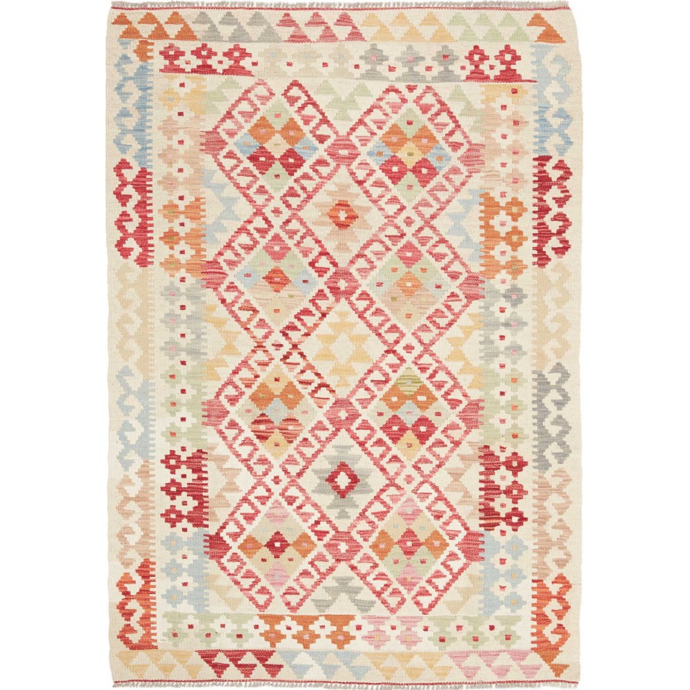 Tappeto Kilim Afghanistan giallo arancione 105x144
