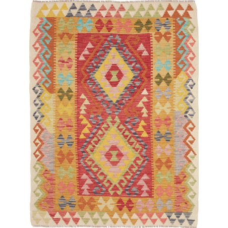 Tappeto Kilim Afghanistan marrone arancione 111x144