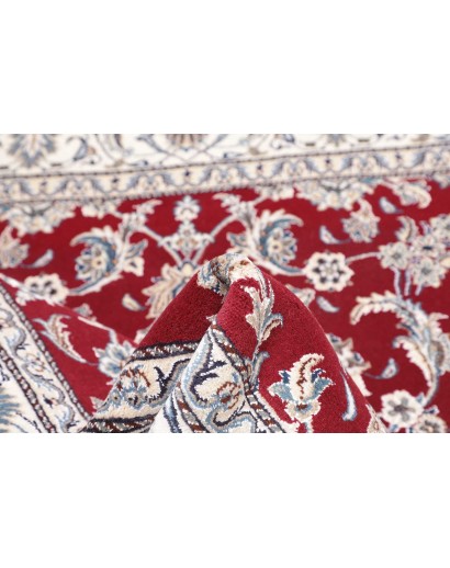 Tappeto Nain Kashmar Persia bianco grigio 197x204