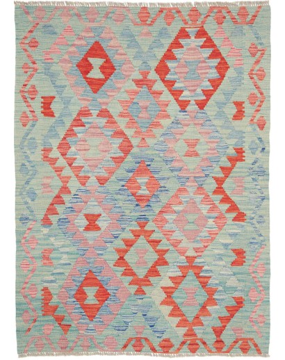 Tappeto Kilim Afghanistan azzurro marrone 105x147