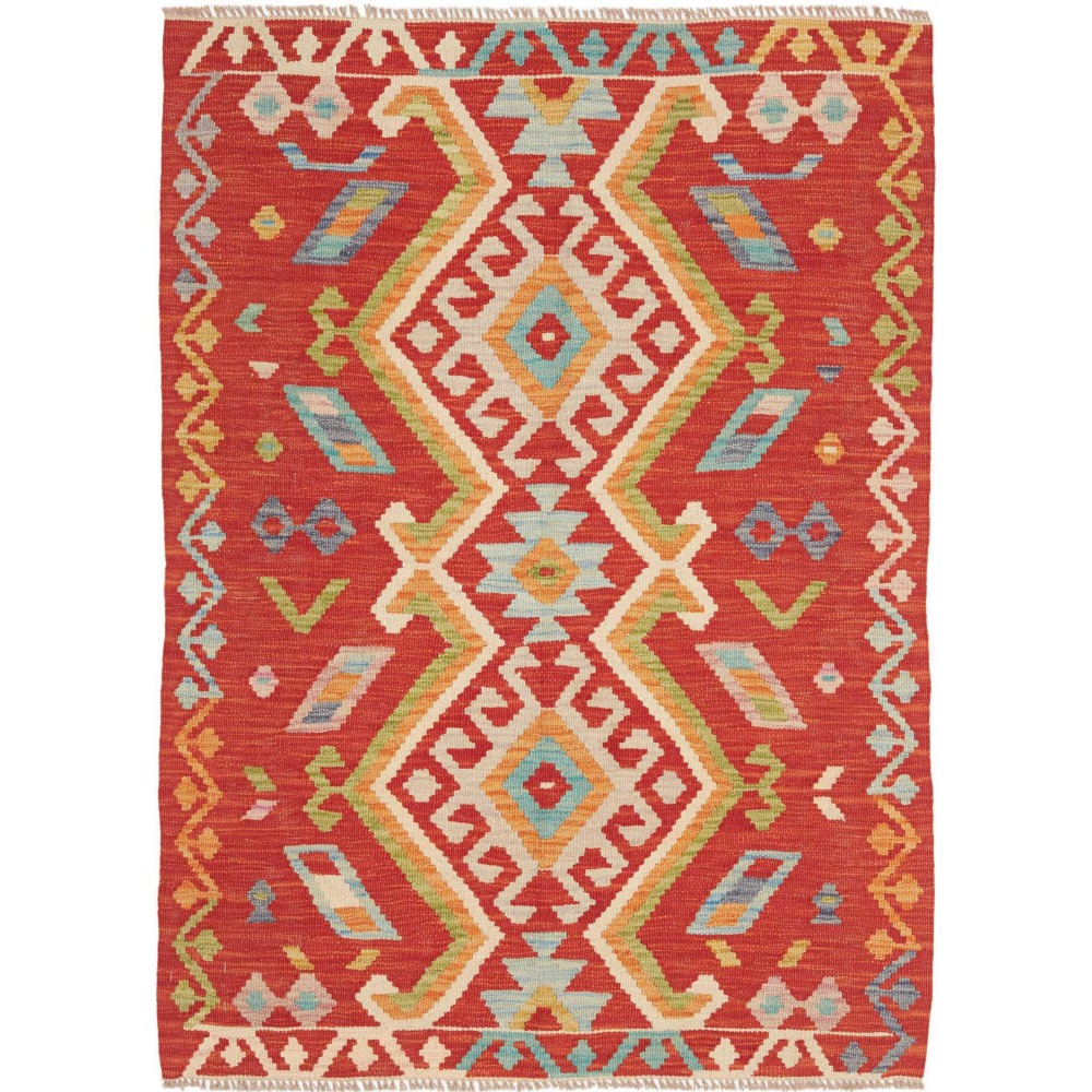 Tappeto Kilim Afghanistan marrone giallo 103x142