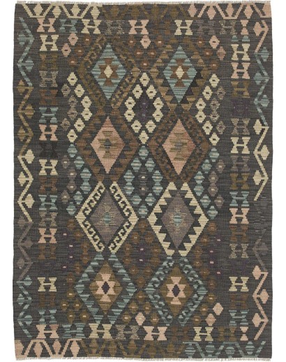 Tappeto Kilim Afghanistan grigio bianco 128x175