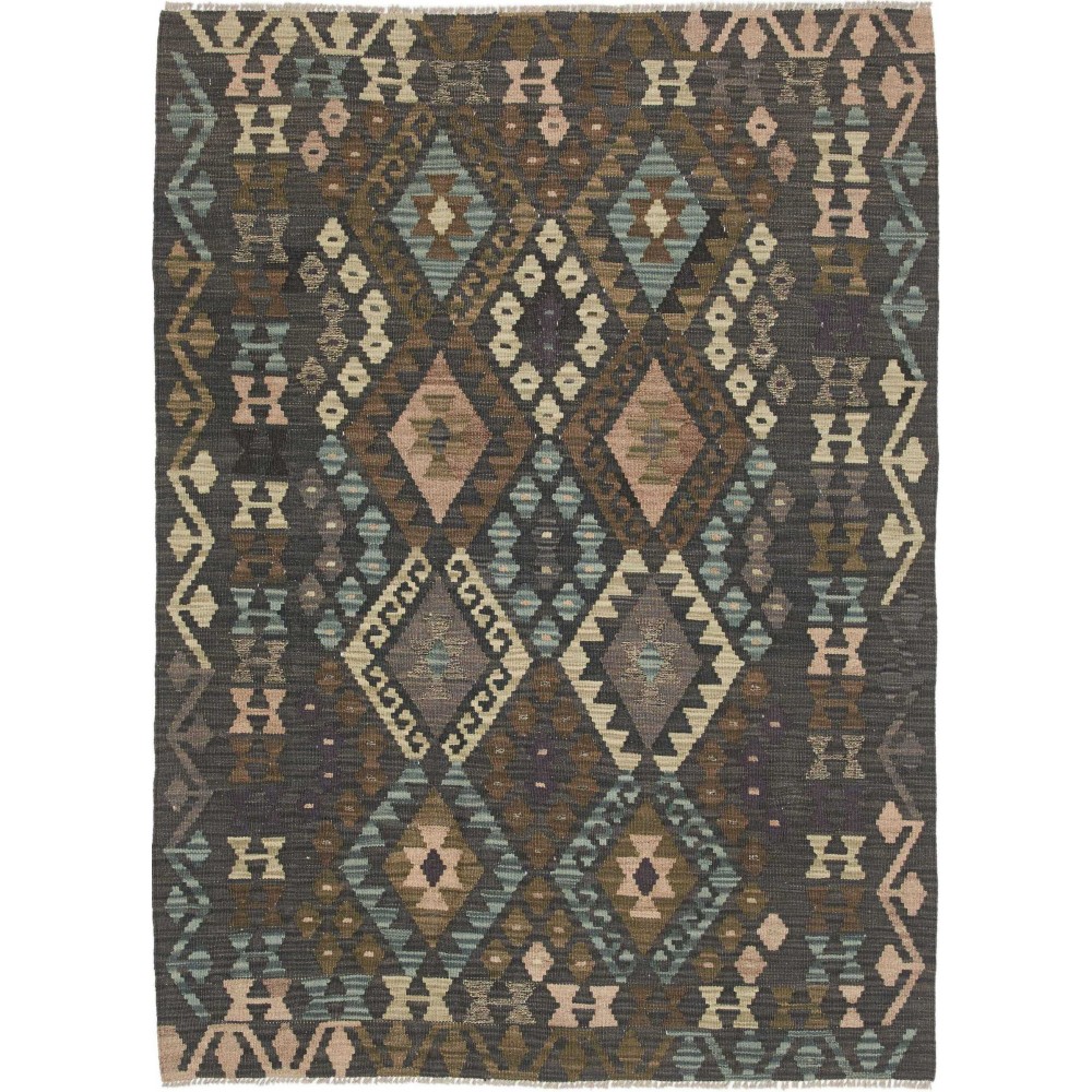 Tappeto Kilim Afghanistan grigio bianco 128x175