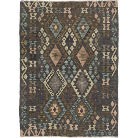 Tappeto Kilim Afghanistan grigio bianco 128x175