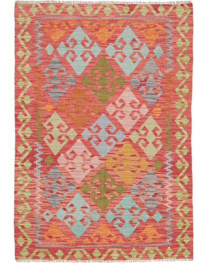 Tappeto Kilim Afghanistan marrone bianco 101x144