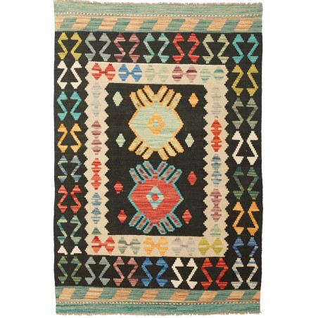 Tappeto Kilim Afghanistan marrone grigio 101x150