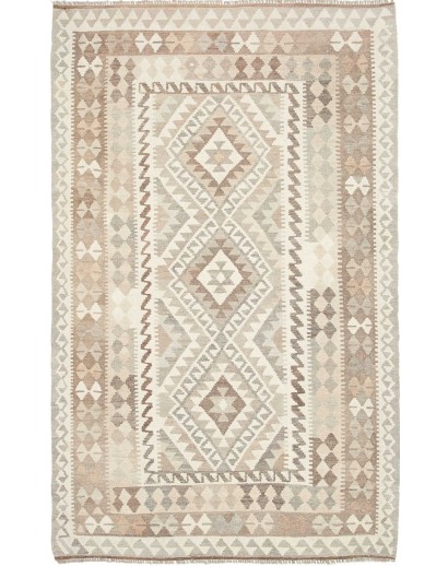 Tappeto Kilim Afghanistan bianco marrone 127x201
