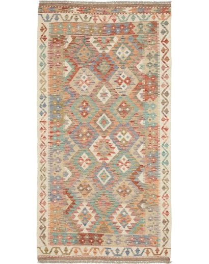 Tappeto Kilim Afghanistan marrone bianco 103x199