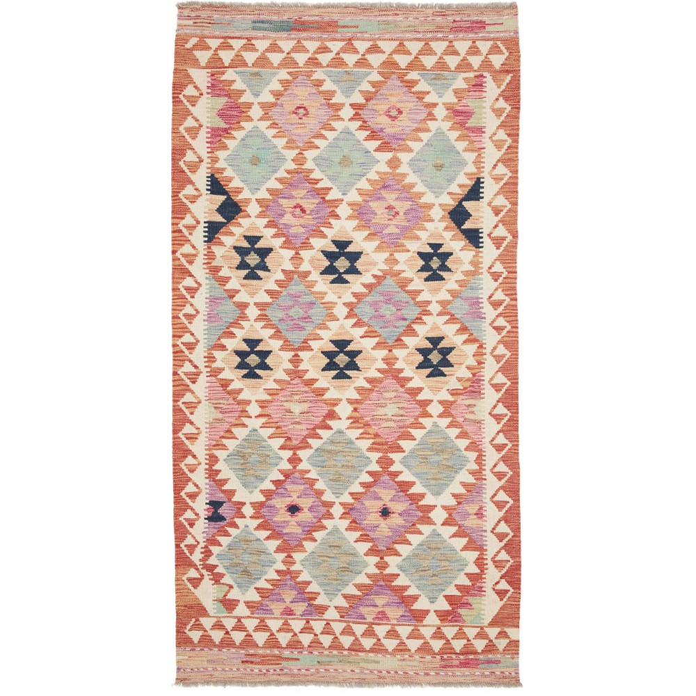 Tappeto Kilim Afghanistan marrone grigio 110x213
