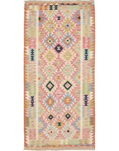 Tappeto Kilim Afghanistan marrone giallo 99x204