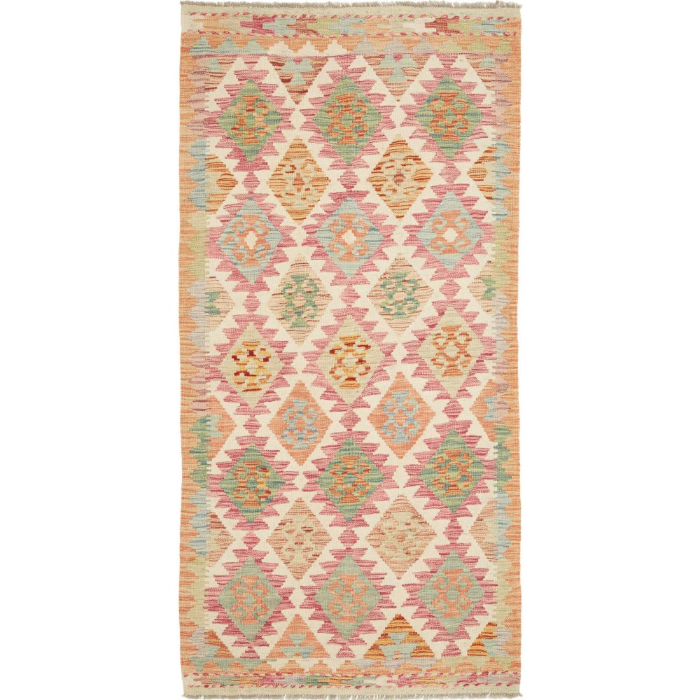 Tappeto Kilim Afghanistan marrone rosso 99x198
