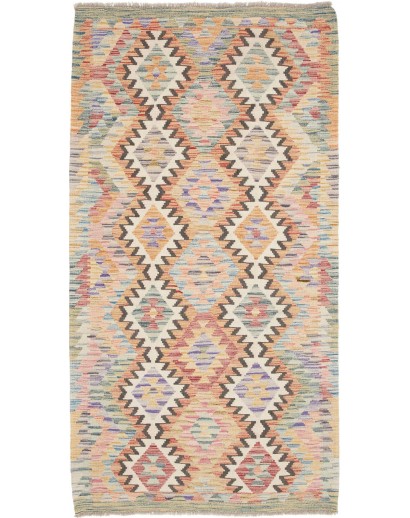 Tappeto Kilim Afghanistan marrone verde 107x199