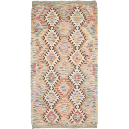 Tappeto Kilim Afghanistan marrone verde 107x199