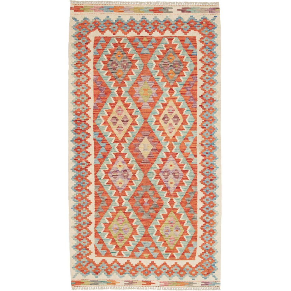 Tappeto Kilim Afghanistan marrone giallo 103x190
