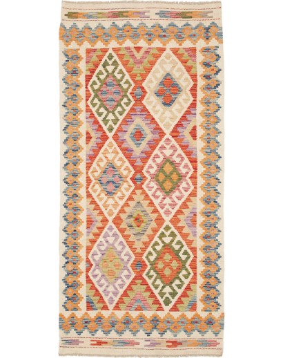 Tappeto Kilim Afghanistan marrone arancione 95x202