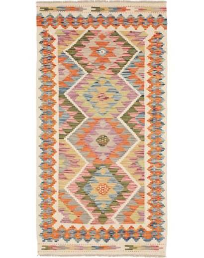 Tappeto Kilim Afghanistan marrone rosso 99x192