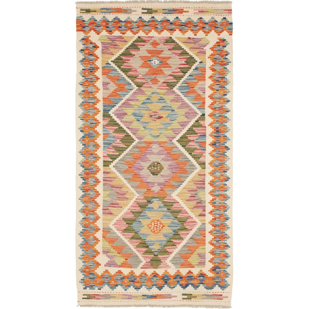 Tappeto Kilim Afghanistan marrone rosso 99x192