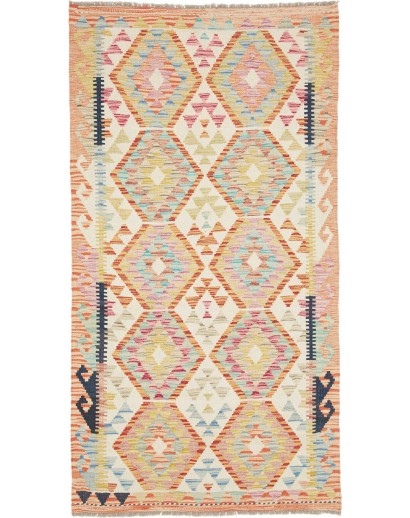 Tappeto Kilim Afghanistan giallo arancione 104x193