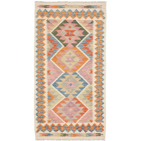 Tappeto Kilim Afghanistan beige arancione 101x192