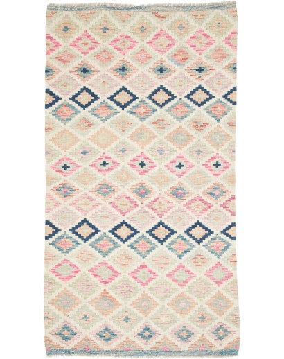 Tappeto Kilim Afghanistan bianco 105x191