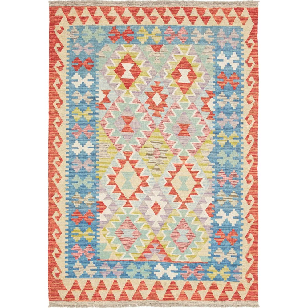 Tappeto Kilim Afghanistan beige giallo 120x175