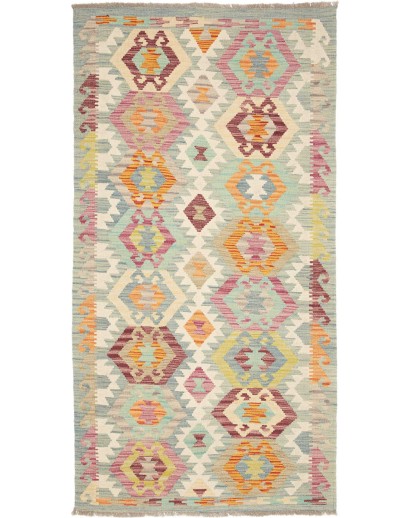 Tappeto Kilim Afghanistan marrone arancione 99x200