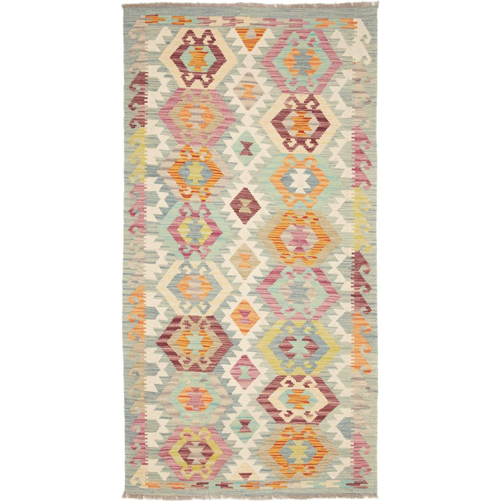 Tappeto Kilim Afghanistan marrone arancione 99x200