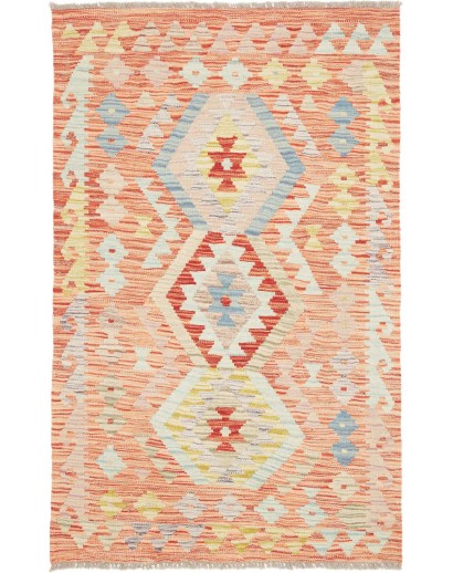 Tappeto Kilim Afghanistan giallo marrone 89x147