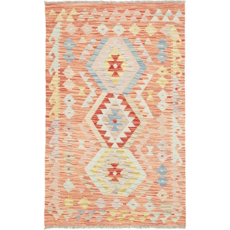 Tappeto Kilim Afghanistan giallo marrone 89x147