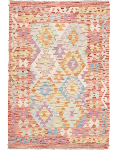 Tappeto Kilim Afghanistan beige arancione 87x132