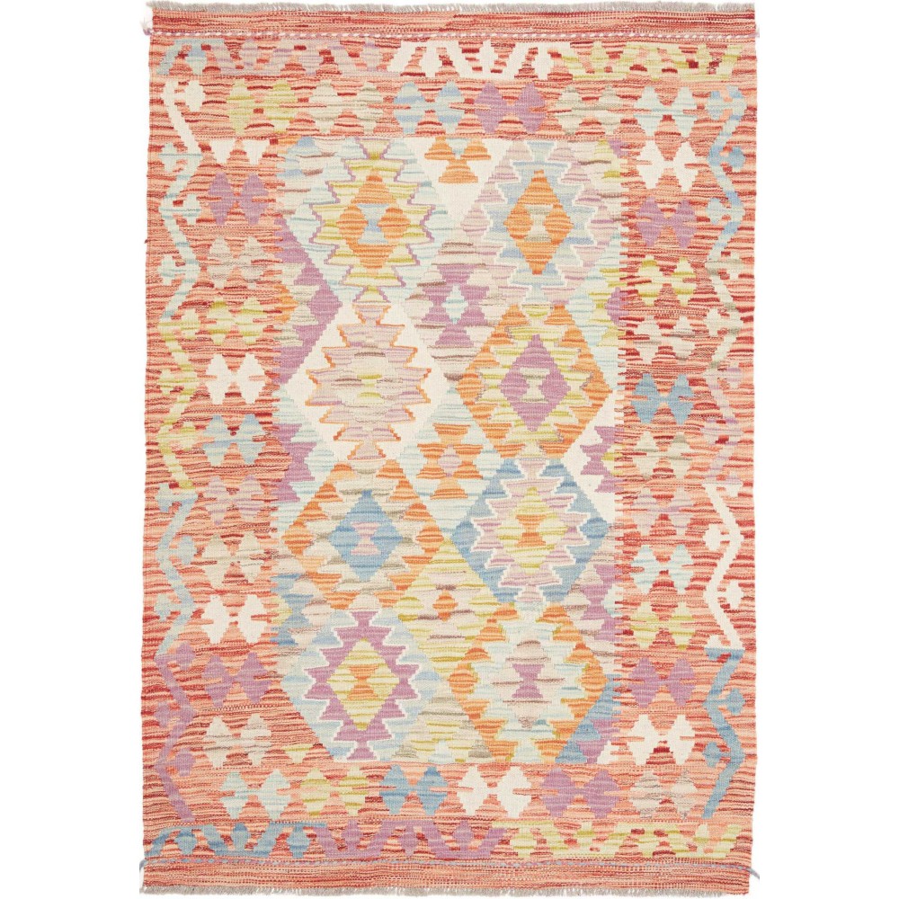 Tappeto Kilim Afghanistan beige arancione 87x132