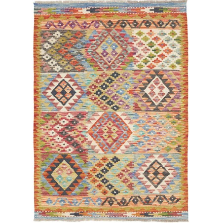 Tappeto Kilim Afghanistan marrone bianco 101x140