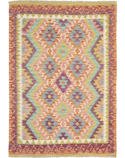 Tappeto Kilim Afghanistan marrone bianco 100x146
