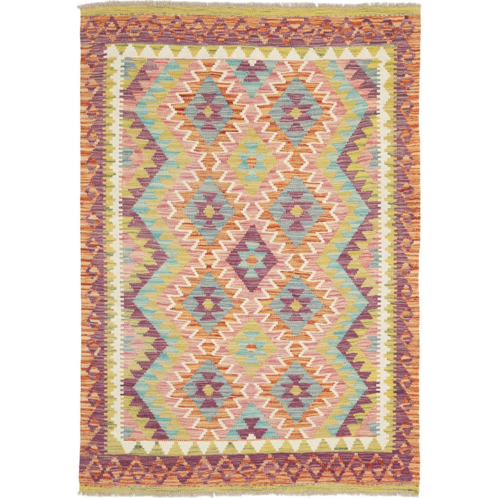 Tappeto Kilim Afghanistan marrone bianco 100x146