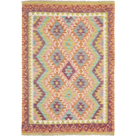 Tappeto Kilim Afghanistan marrone bianco 100x146