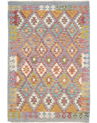Tappeto Kilim Afghanistan marrone arancione 103x149