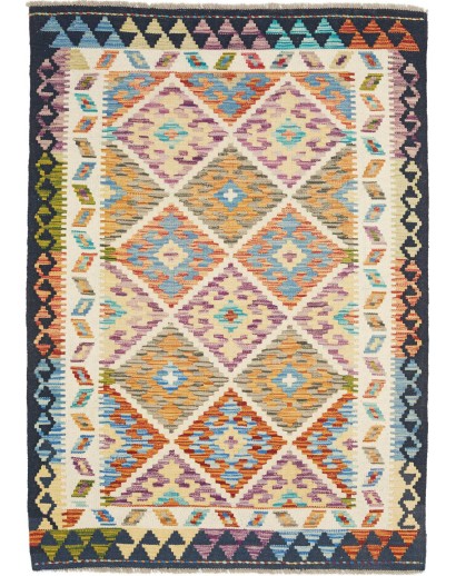 Tappeto Kilim Afghanistan beige grigio 105x149