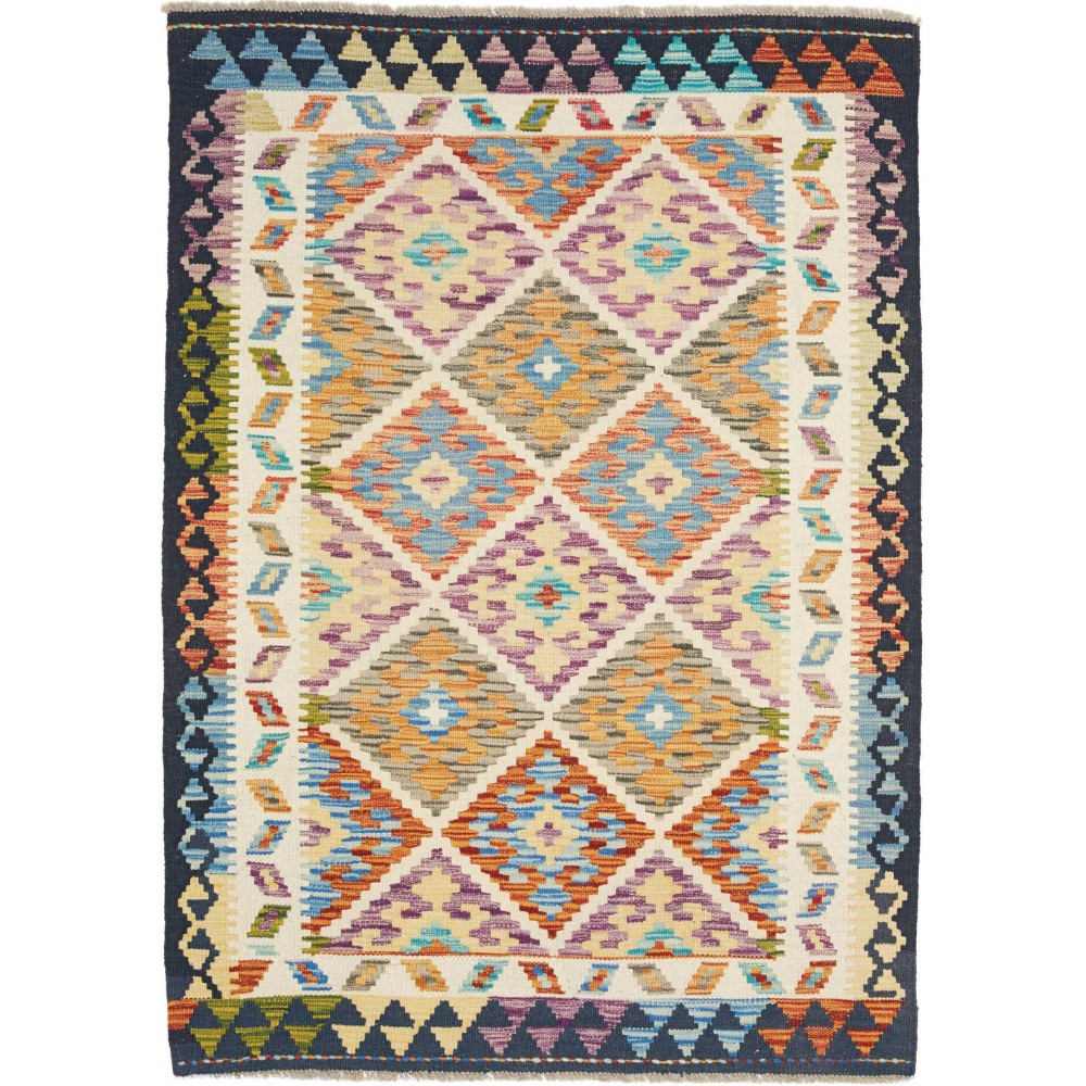 Tappeto Kilim Afghanistan beige grigio 105x149