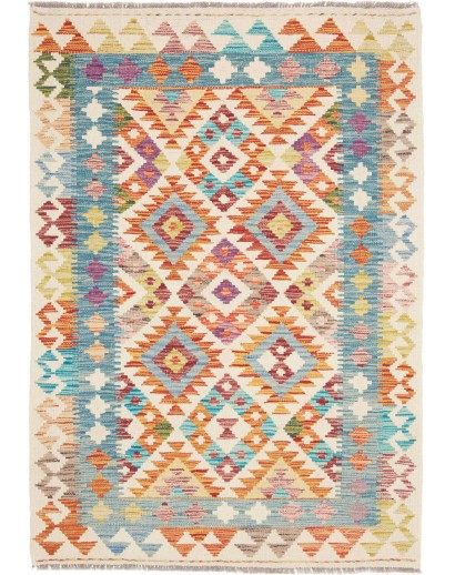 Tappeto Kilim Afghanistan beige marrone 105x153
