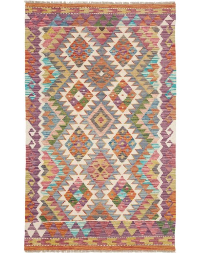 Tappeto Kilim Afghanistan marrone azzurro 101x161